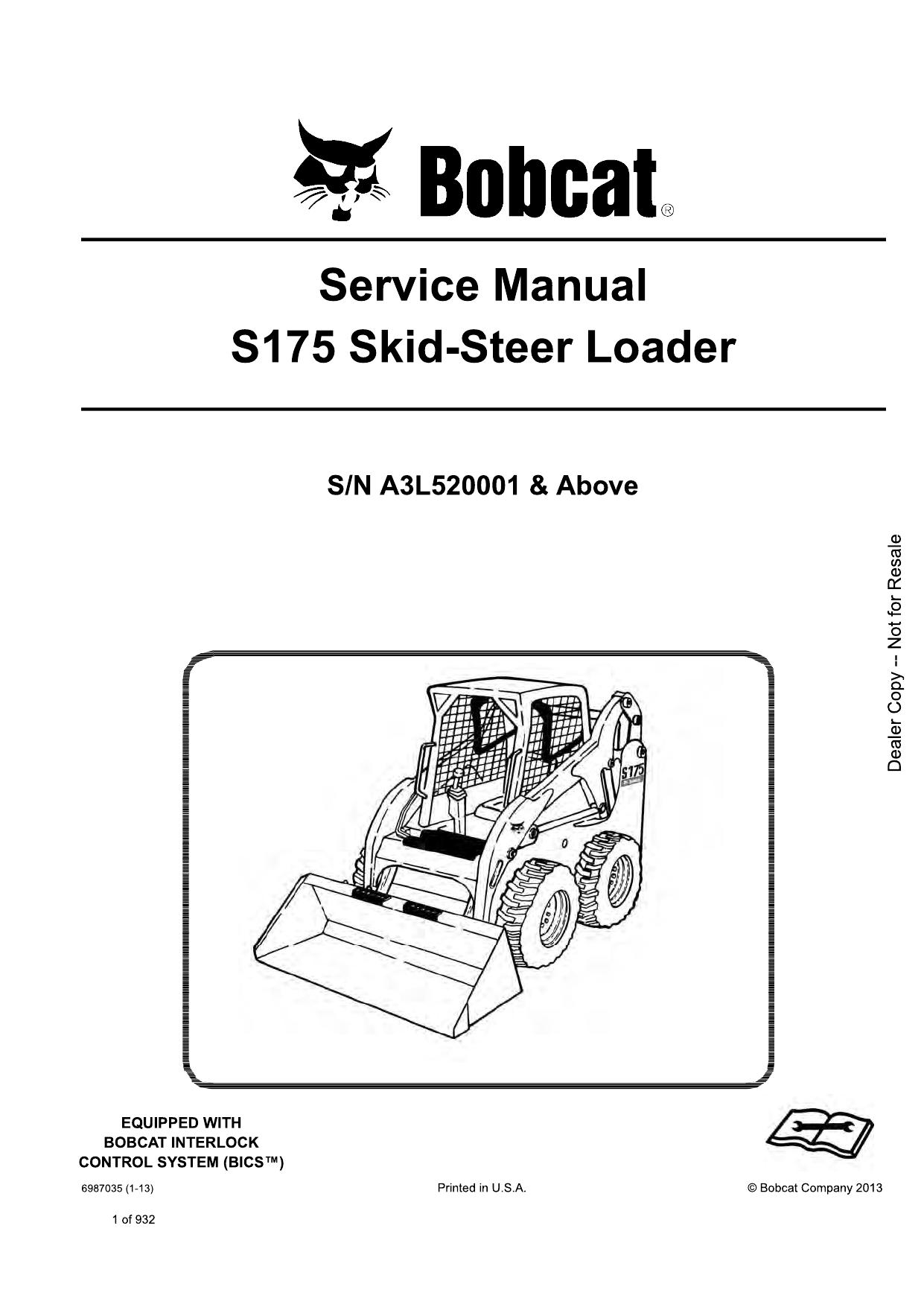 S175 Skid-Steer Loader Service Manual Bobcat 2
